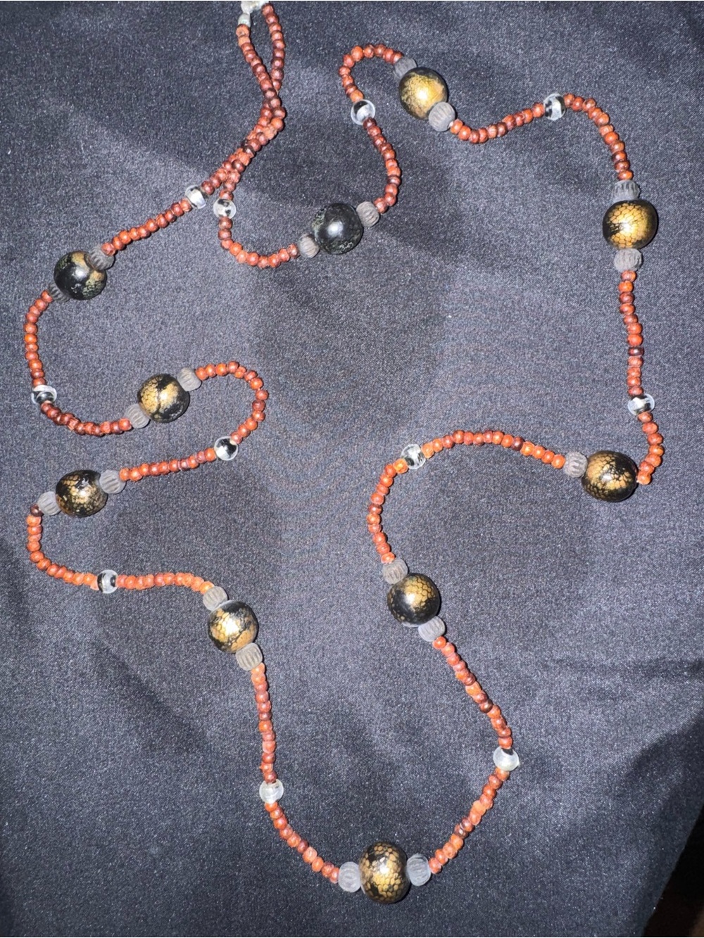 Handcrafted Red and Gold Beaded Necklace - Women Jewelry